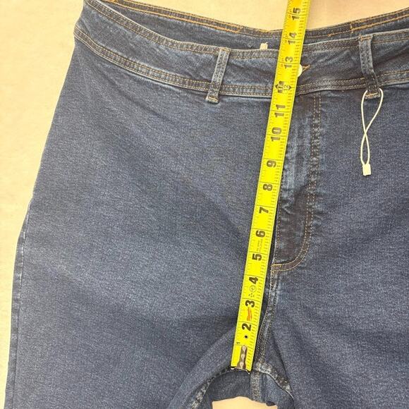 mango MNG Catherine Raw Hem High Waist Wide Leg Culotte Jeans Size 18 Dark Blue - Picture 13 of 15